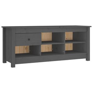 vidaXL apavu skapītis, pelēks, 110x38x45,5 cm, priedes masīvkoks