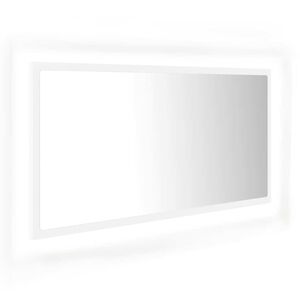 vidaXL vannasistabas spogulis, LED, balts, 90x8,5x37 cm, akrils