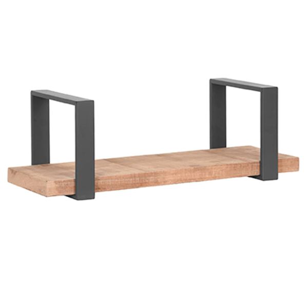 LABEL51 sienas plaukts Slam, 60x23x20 cm, M, koks, dedzināts tērauds