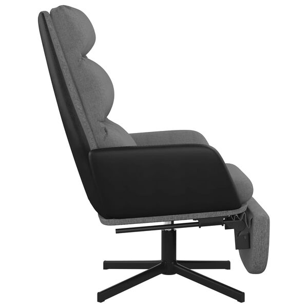 vidaXL atpūtas krēsls ar kāju balstu, gai&scaron;i pelēks audums