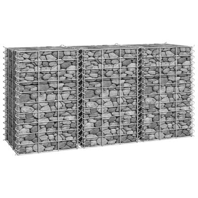 vidaXL gabioni/augstās puķu kastes, 3 gab., 30x30x50 cm, dzelzs