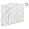 vidaXL arkveida gabiona grozi, 7 gb., 300x50x220/240cm, cinkota dzelzs