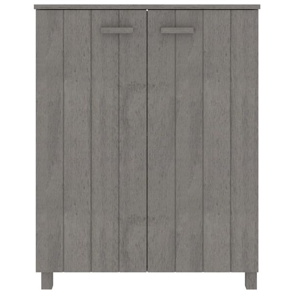 vidaXL apavu skapis HAMAR, gaiši pelēks, 85x40x108 cm, priedes koks