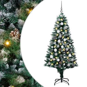 vidaXL Mākslīgā Ziemassvētku eglīte su 300 LED ar statīvu Zaļa 180 cm