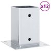 vidaXL Statu pamatnes Kvadrāts 12gb Sudrabs 91x91 mm Cinkots Tērauds