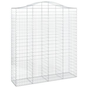 vidaXL arkveida gabiona grozs, 200x50x220/240 cm, cinkota dzelzs