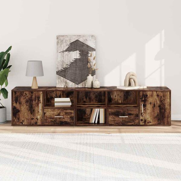 vidaXL stūra skapītis, ozola krāsa, 200x40x45 cm, inženierijas koks