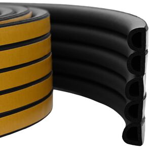 vidaXL Pa&scaron;līmējo&scaron;ā loga blīve Melns 12 x 10 mm 25 m EPDM putas