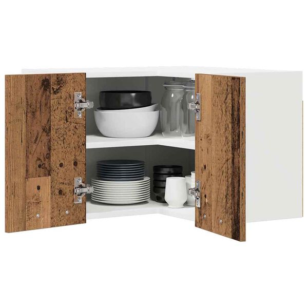 vidaXL Piekarams skapītis Vecs koks un balts 57 x 57 x 40 cm