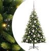vidaXL Mākslīgā izliektā Ziemassvētku egle ar 150 LED gaismām Zaļa