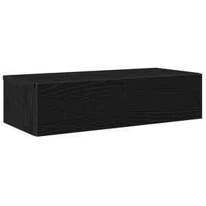 vidaXL sienas plaukts ar atvilktnēm melns 60x26,5x15cm, skaidu plāksne