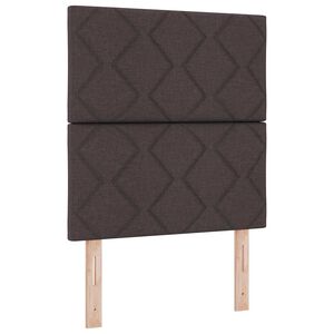 vidaXL LED gultas pamatne Tum&scaron;i brūna 80 x 200 cm audums