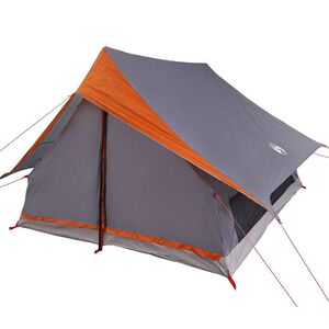 vidaXL Ģimenes telts ar jumtu Pelēka un oranža 315 x 286 x 200 cm