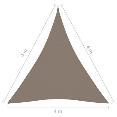 vidaXL saulessargs, 4x4x4 m, trijstūra, pelēkbrūns oksforda audums