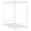 vidaXL bērnu gultas rāmis, balts, 90x190 cm, priedes masīvkoks