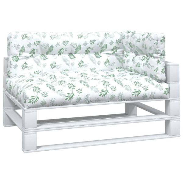 vidaXL pale&scaron;u dīvānu matrači, 3 gab., audums ar lapu apdruku