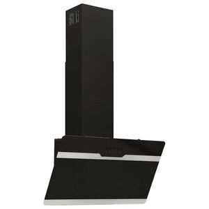 vidaXL tvaika nosūcējs, 60 cm, tērauds, rūdīts stikls, melns