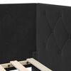vidaXL Stūra gultas rāmis ar matraci Melna 90 x 200 cm Samts