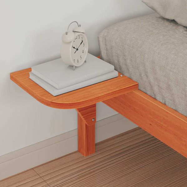 vidaXL Gultas rāmja komplekts ar sānu galdiem Vaks brūns 100 x 210 cm