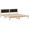 vidaXL Gultas rāmis Melna 200 x 200 cm Ciets priedes koks