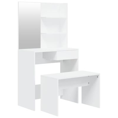 vidaXL spoguļgaldiņa komplekts, balts, 74,5x40x141 cm