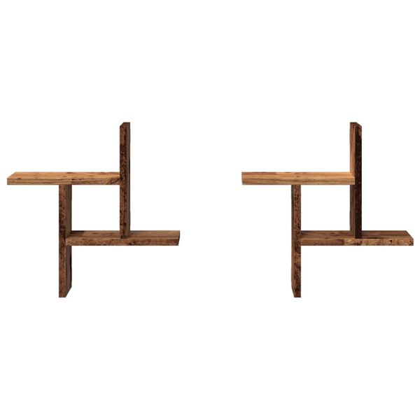 vidaXL sienas plaukti, 2 gab., 38x12x38 cm, inženierijas koks