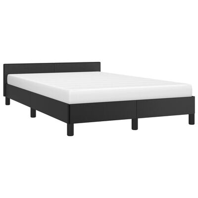vidaXL gultas rāmis ar galvgali, melns, 120x200 cm, mākslīgā āda