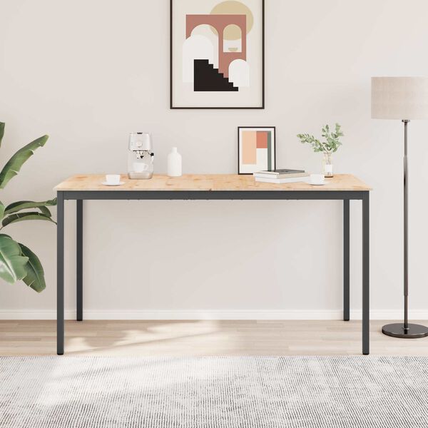 vidaXL Bāra galds Dabiska 110 x 55 x 105 cm Ciets priedes koks