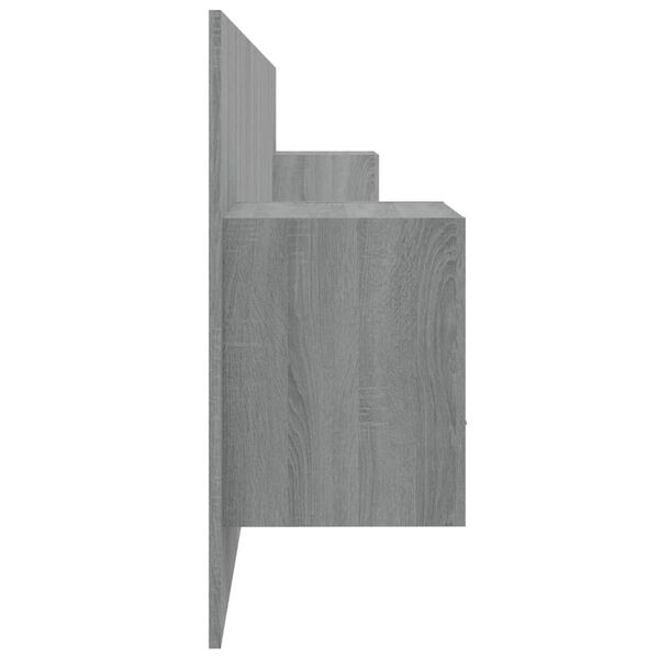 vidaXL gultas galvgalis ar skapī&scaron;iem,pelēcīga ozola, inženierijas koks