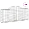 vidaXL arkveida gabiona grozi, 18 gb., 200x30x80/100cm, cinkota dzelzs