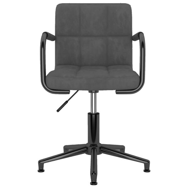 vidaXL grozāmi virtuves krēsli, 6 gab., tum&scaron;i pelēks samts