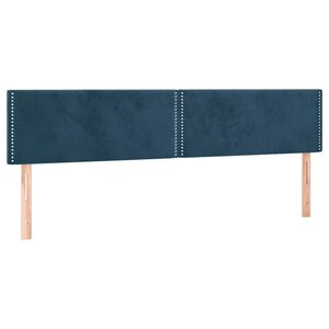 vidaXL gultas galvgaļi, tum&scaron;i zili, 160x5x78/88 cm, samts