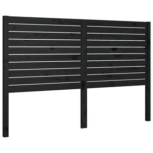 vidaXL gultas galvgalis, melns, 156x4x100 cm, priedes masīvkoks