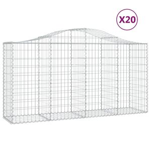 vidaXL arkveida gabiona grozi, 20gb., 200x50x100/120cm, cinkota dzelzs