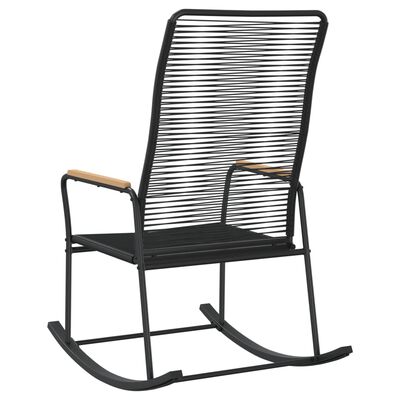 vidaXL dārza šūpuļkrēsls, PVC rotangpalma, 59x79,5x104 cm, melns