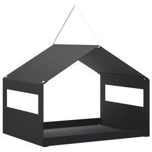 vidaXL Iekaramā putnu barotava Tērauds Melns 30 x 23 x 23 cm