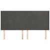 vidaXL galvgalis ar malām, tum&scaron;i pelēks samts, 203x16x118/128 cm