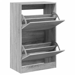 vidaXL apavu skapītis, pelēka ozola, 60x34x96,5 cm, inženierijas koks