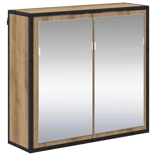 vidaXL Sienas plaukts ar plauktu Artisānā ozols 65 x 20 x 60 cm