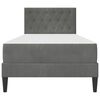 vidaXL Gultas rāmis ar matraci Tum&scaron;i pelēks 90 x 190 cm Samts