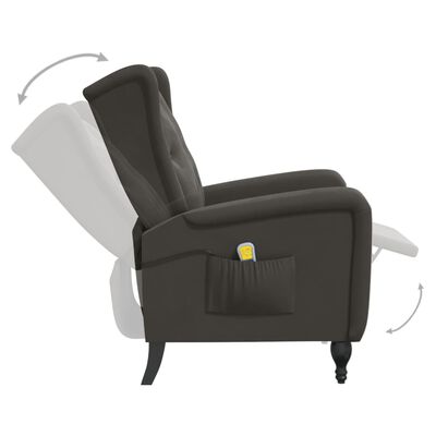 vidaXL masāžas krēsls, atgāžams, tumši pelēks samts