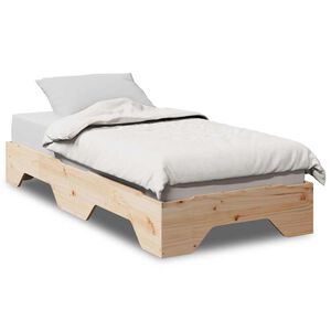 vidaXL gultas rāmis bez matrača saliekams, 75x190 cm masīvkoka