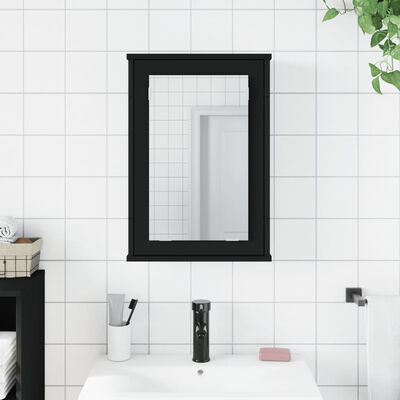 vidaXL vannasistabas spoguļskapītis, melns, 42x12x60 cm