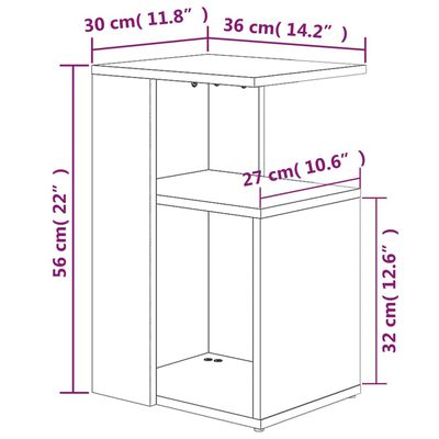 vidaXL galdiņš, brūns ozols, 36x30x56 cm, inženierijas koks