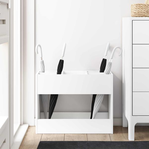 vidaXL Lietussarga statīvs Balts 65 x 24 x 50 cm Inženierijas koks