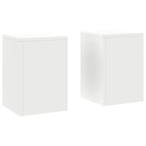 vidaXL Augu statīvs 2 pcs Balts 24 x 24 x 35 cm Tērauds