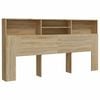 vidaXL gultas galvgalis ar plauktu, ozolkoka krāsa, 200x19x103,5 cm