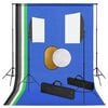 vidaXL fotostudijas komplekts &ndash; lampas, foni, reflektori
