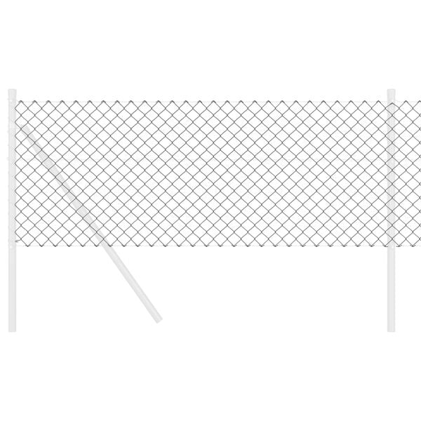 vidaXL Saitņu žogs Pelēka 25 x 0,8 m Tērauds