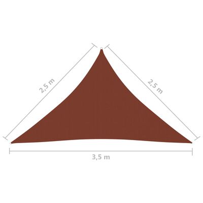 vidaXL saulessargs, 2,5x2,5x3,5 m, trijstūra forma, sarkanbrūns audums